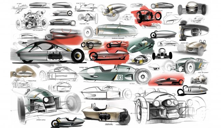 Morgan pokazał wygląd nowego 3 Wheelera na szkicach projektowych Morgan 3 Wheeler