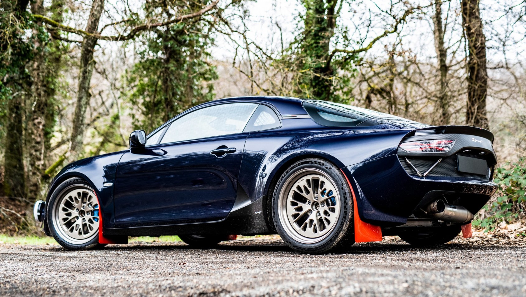 Alpine Ravage na tle drzew