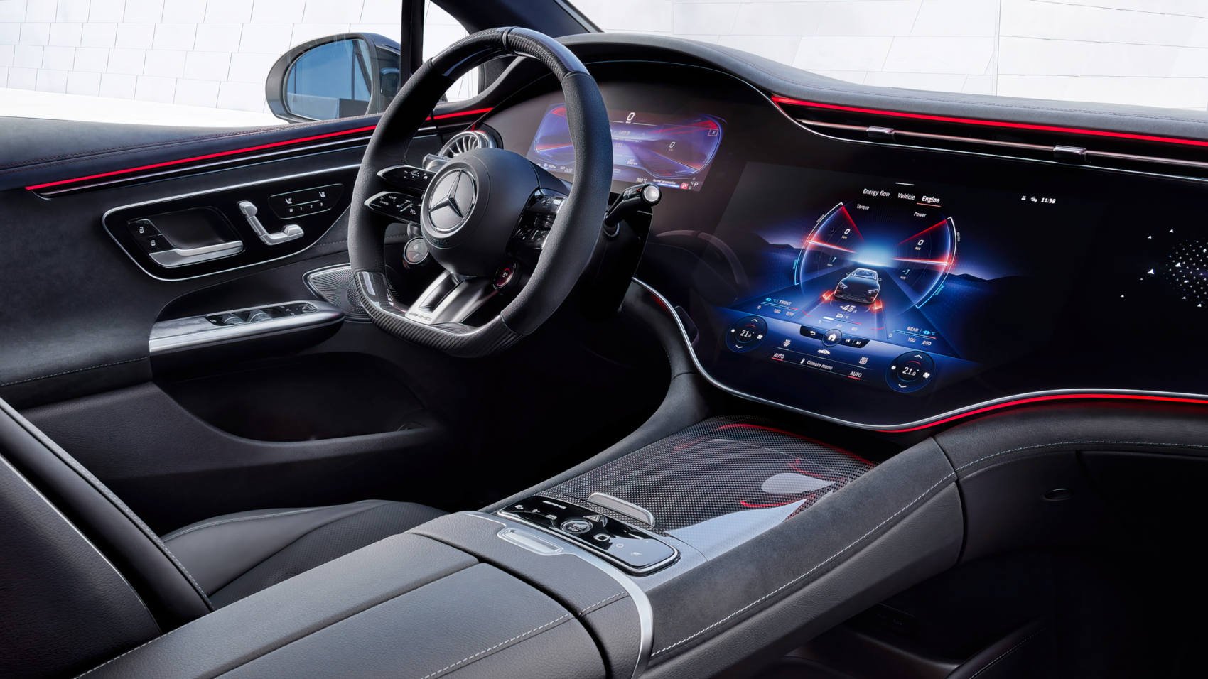 Futurystyczne wnętrze Mercedesa EQE