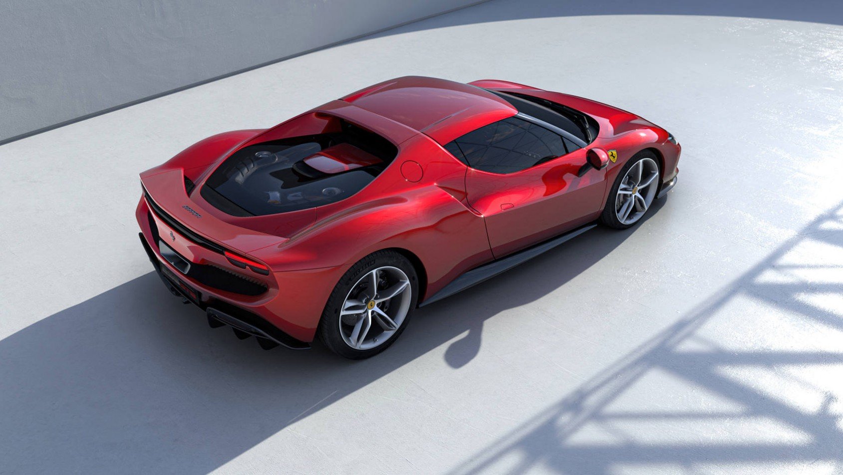 Ferrari 296 GTB widziane z góry