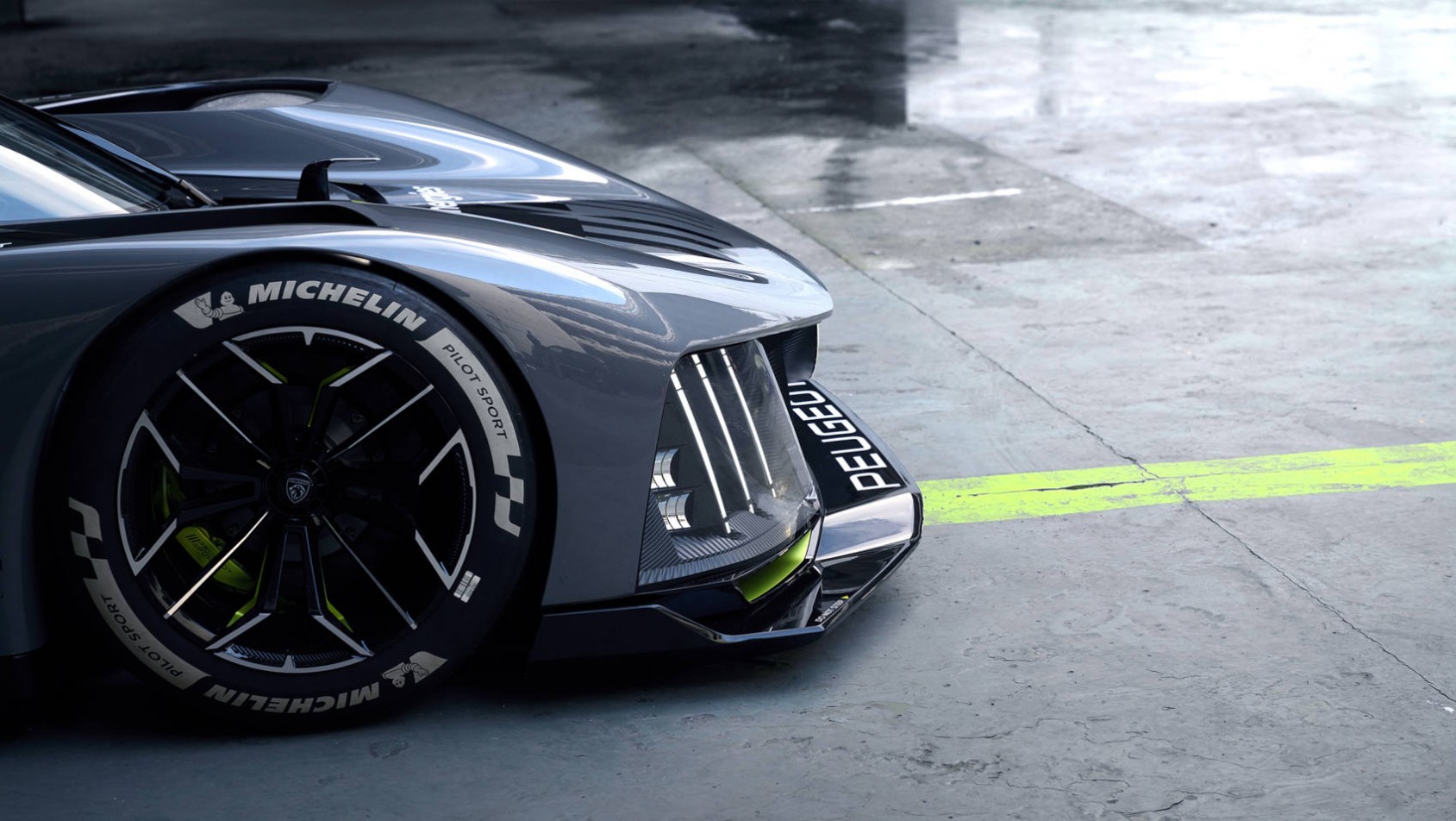 zbliżenie na felgę Peugeot 9X8 Le Mans Hypercar