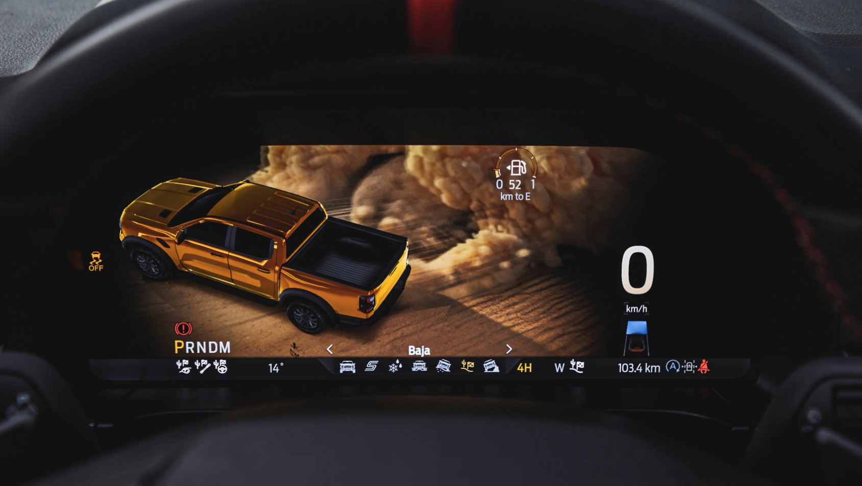 Nowy Ford Ranger Raptor Ekran ze wskaźnikami