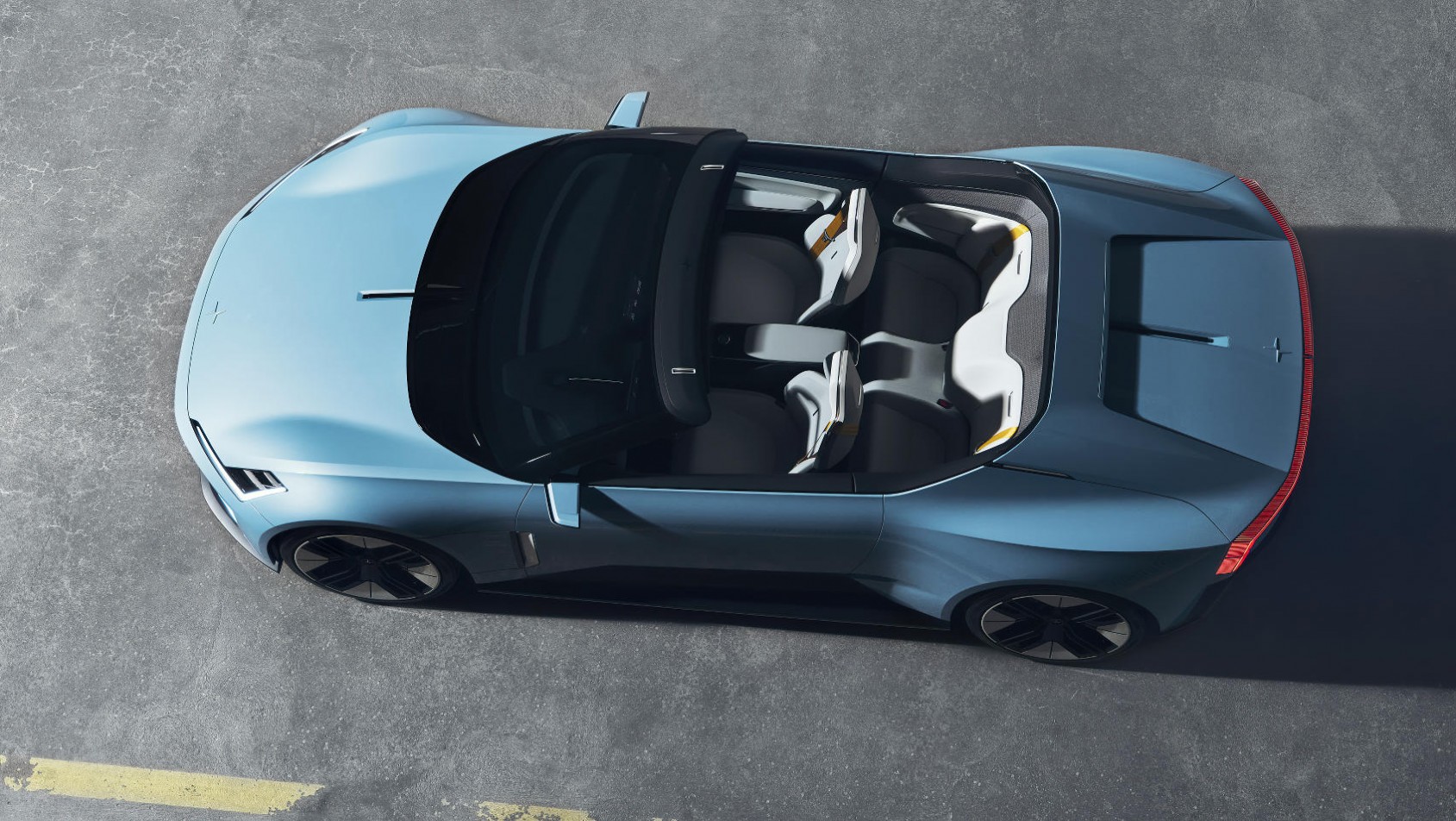 Polestar O2 roadster rzut z góry