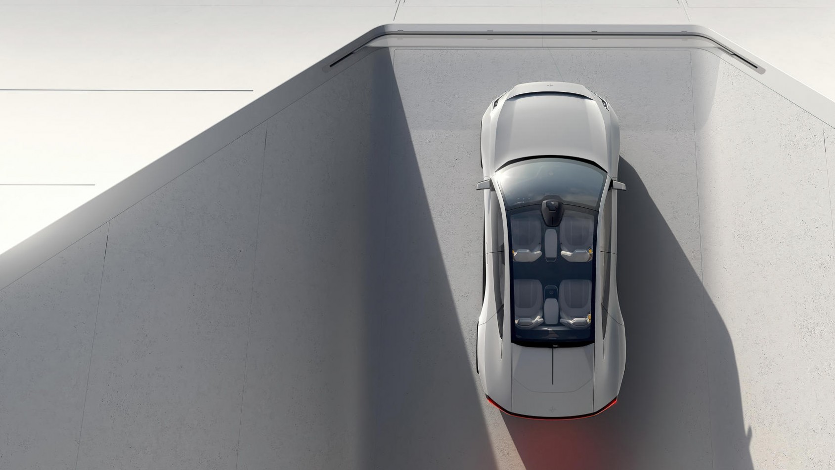 Polestar 5 Precept concept z lotu ptaka