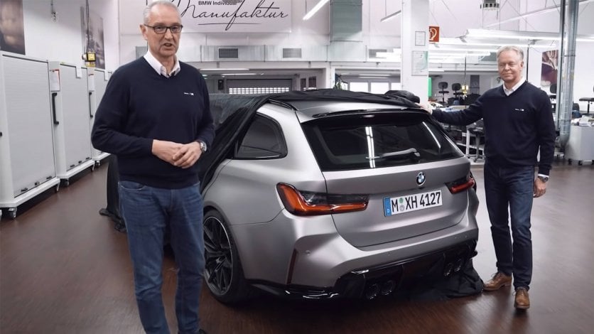 Poznaliśmy wygląd tylnej części nadwozia nowego BMW M3 Touring BMW M3 Touring - tył auta bez kamuflażu