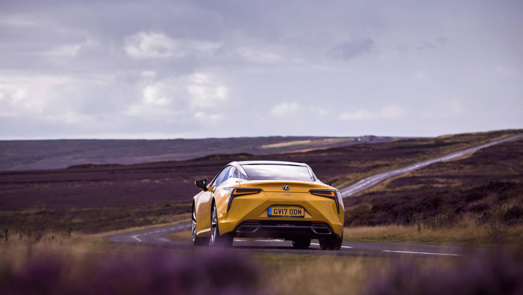 Lexus LC500 z tyłu na drodze