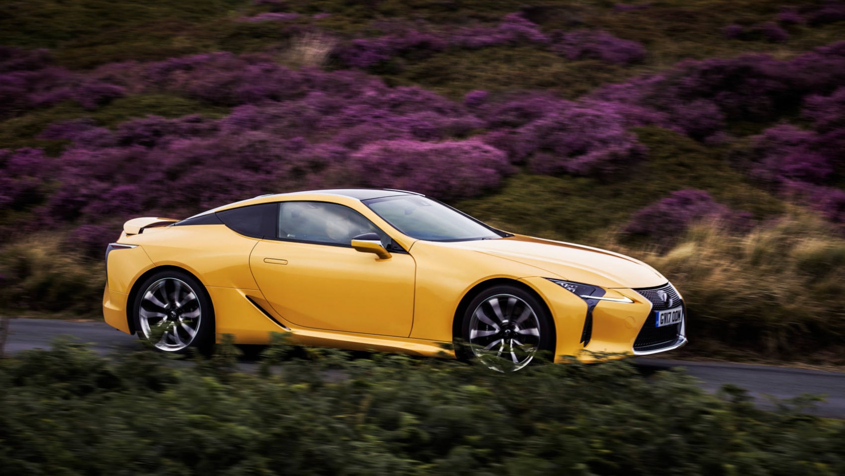 Lexus LC500 na tle roślinności