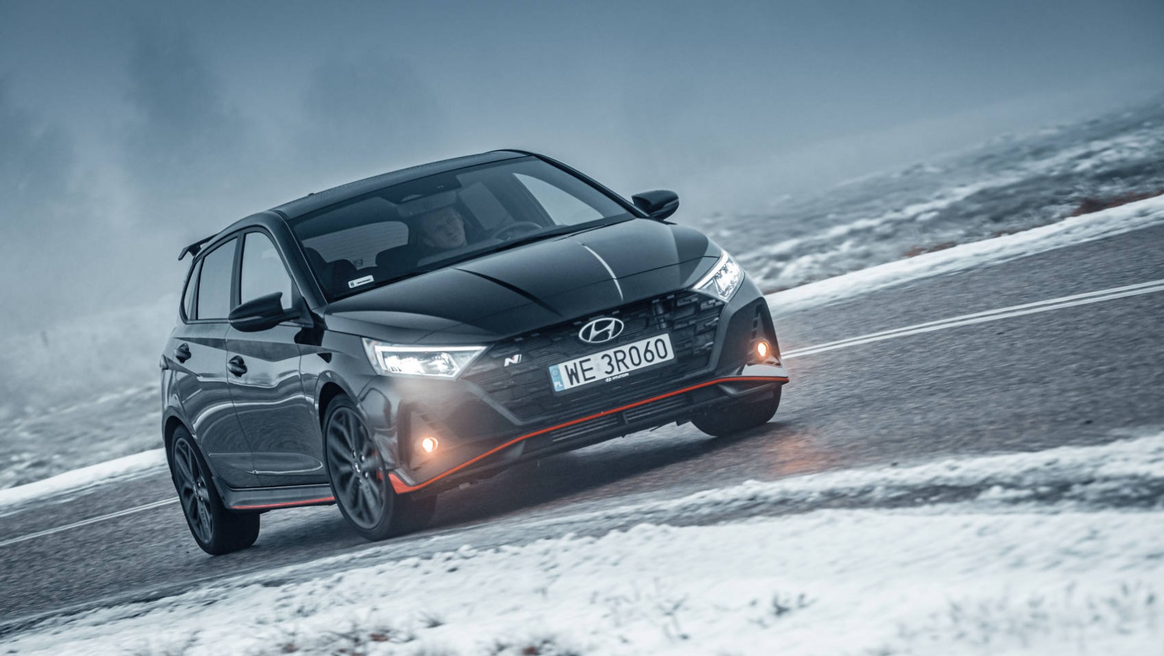 Hyundai i20 N podczas zimowego testu