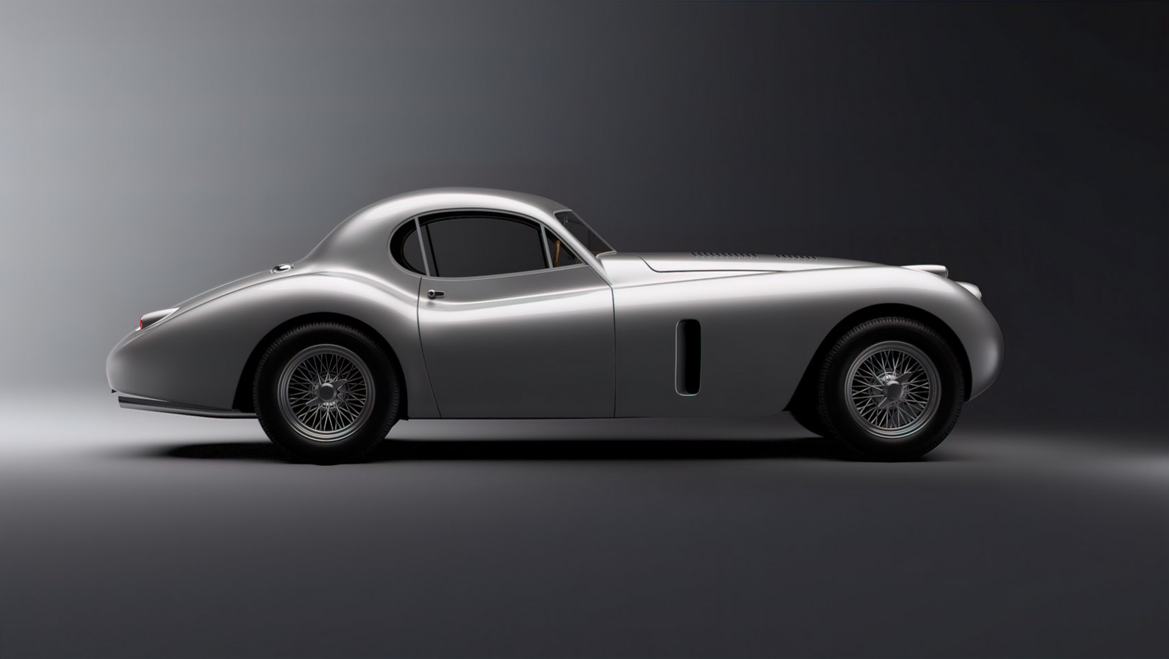 restomod Jaguar XK z boku