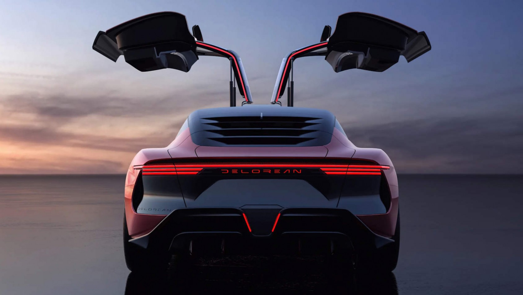 DeLorean Motor Company Alpha 5 - drzwi gullwing w pełnej okazałości