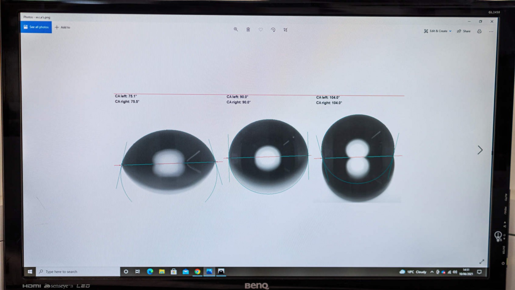 Monitor z wynikami badań w laboratorium Gtechniq