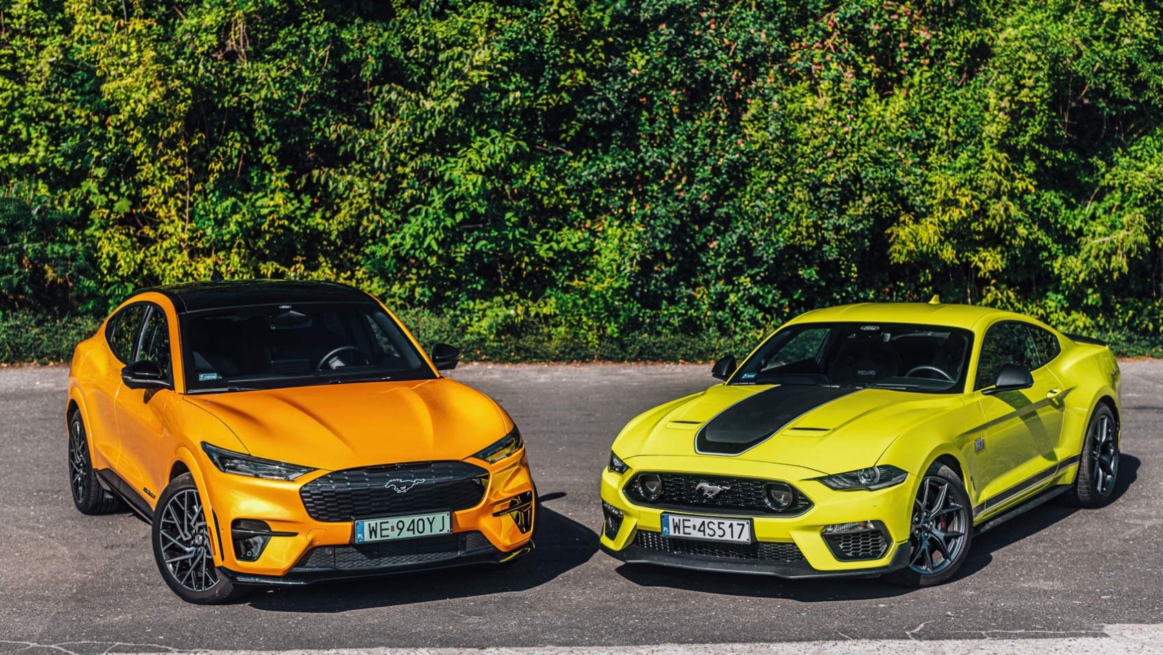 Mustang Mach-E GT i Mach 1 - porównanie sylwetki z przodu