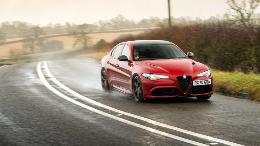 Alfa Romeo Giulia Quadrifoglio Alfa Romeo Giulia Quadrifoglio podczas testu