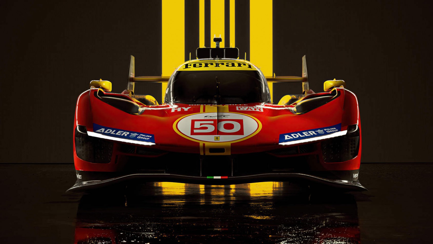 Ferrari 499P - zbliżenie na front auta