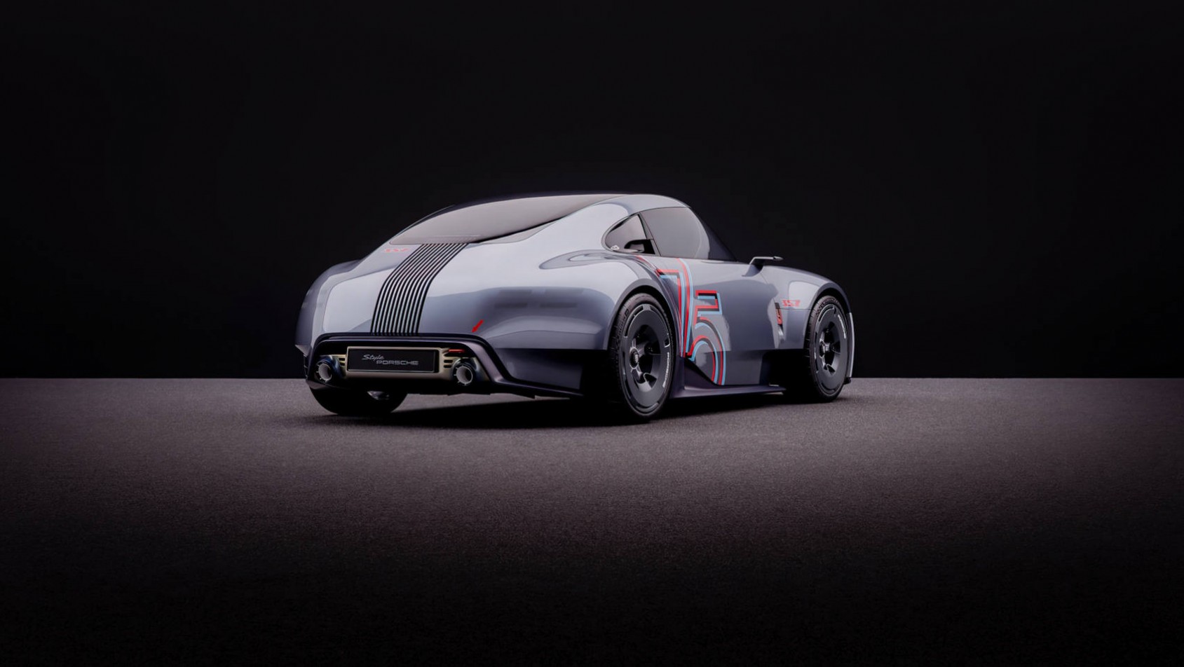 Porsche Vision 357 sylwetka tylna boczna