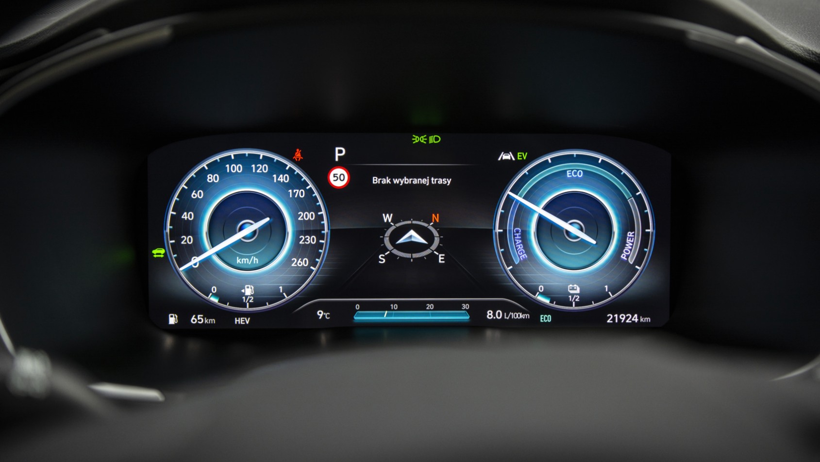 Hyundai Santa Fe PHEV zegary