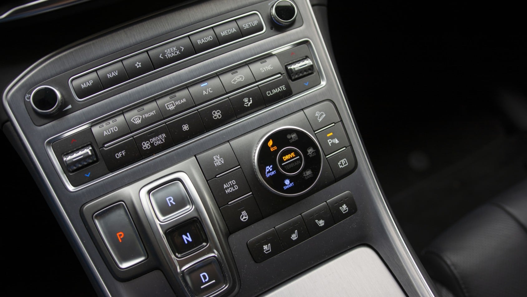 Hyundai Santa Fe PHEV konsola środkowa