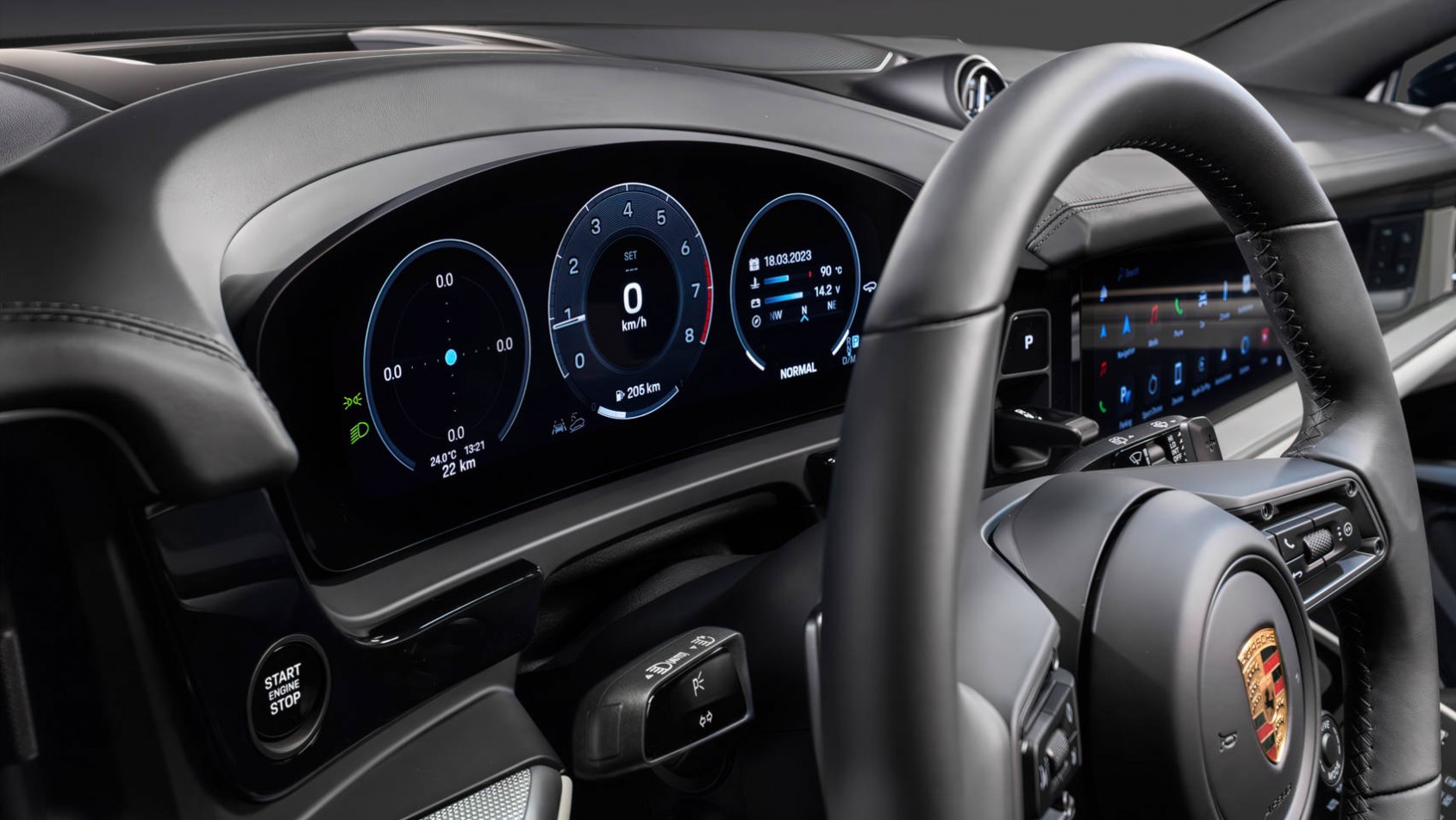 2023 Porsche Cayenne wnętrze zegary