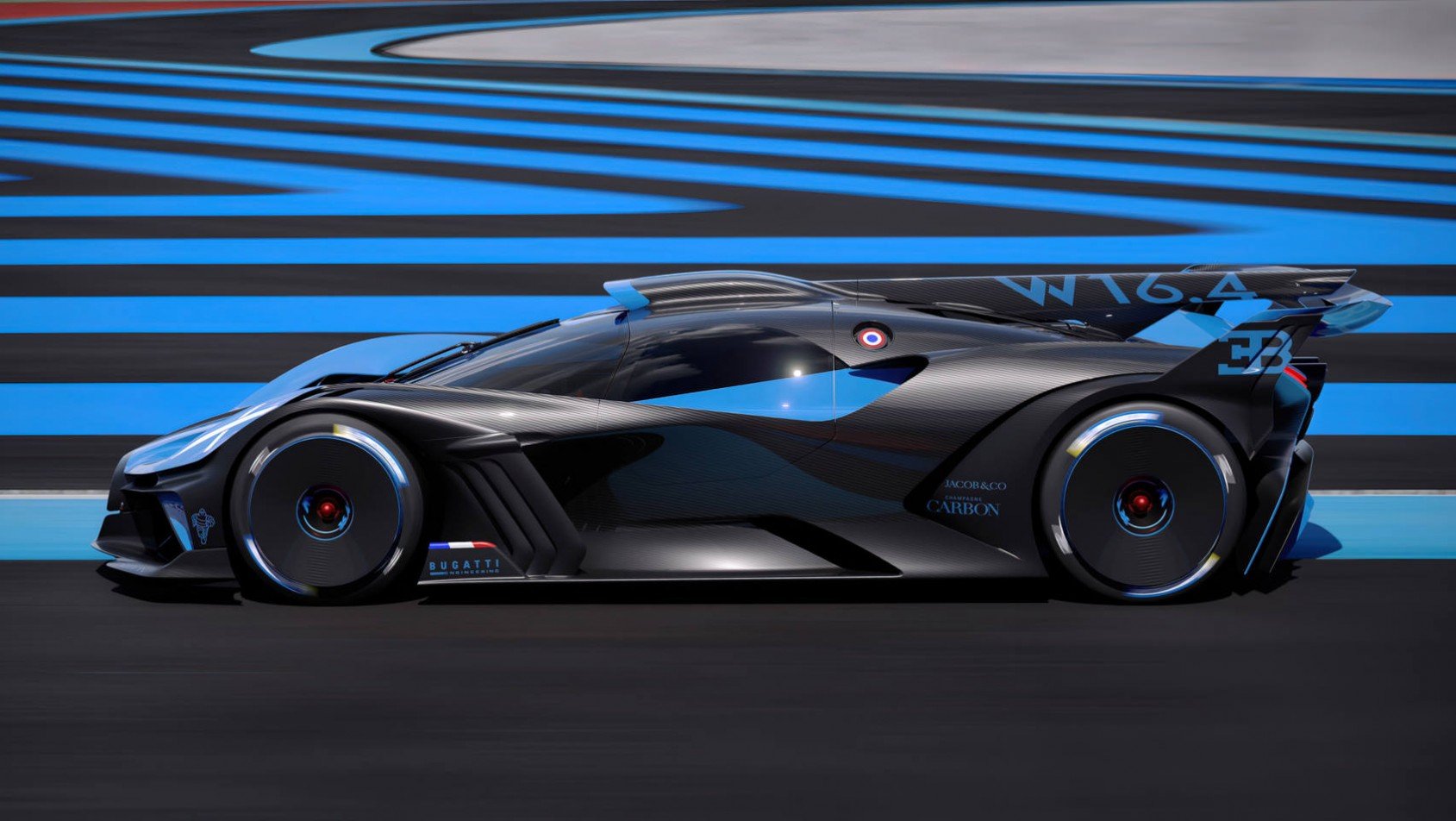 Bugatti Bolide Bugatti Bolide na torze Paul Ricard profil