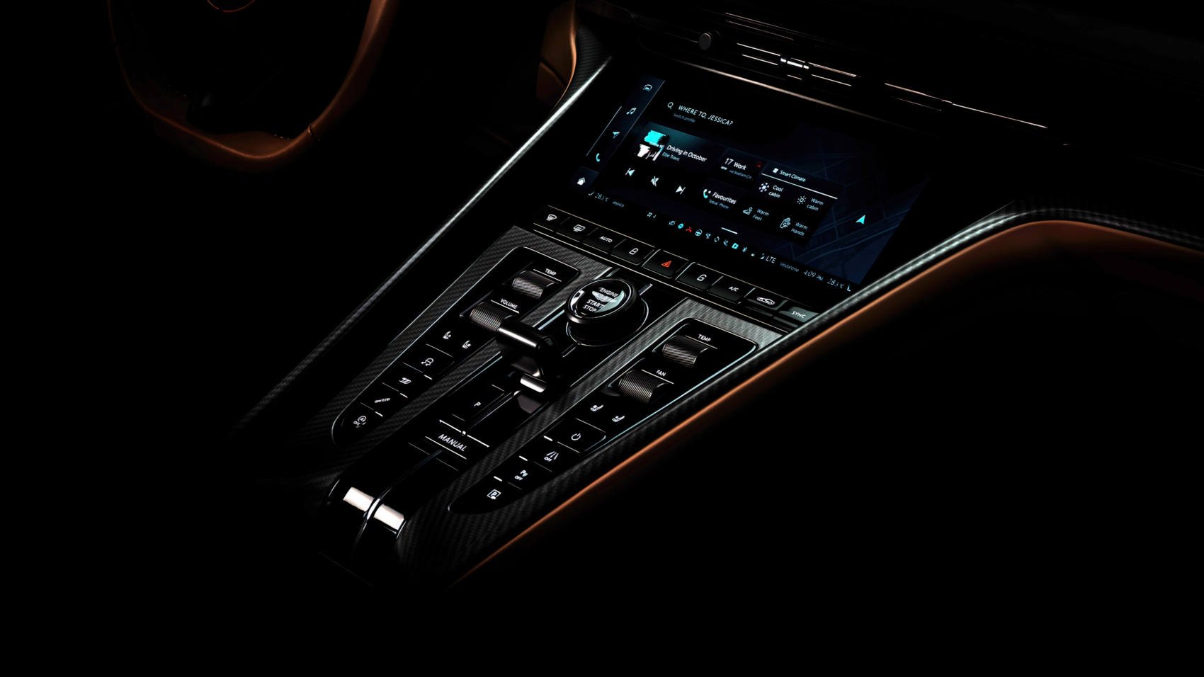 Aston Martin DB12 teaser konsola