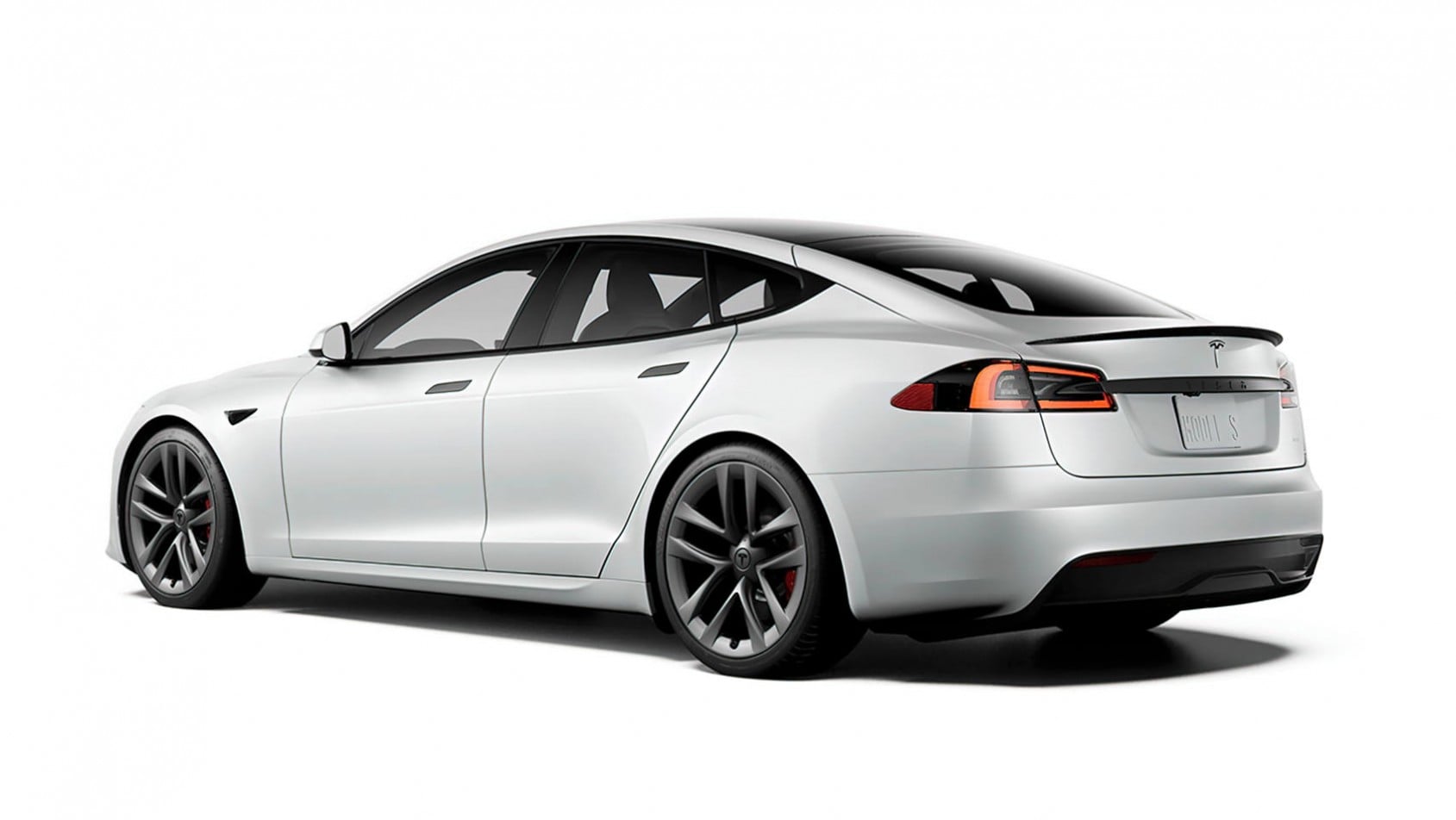 Tesla Model S Plaid Track Pack biała tył