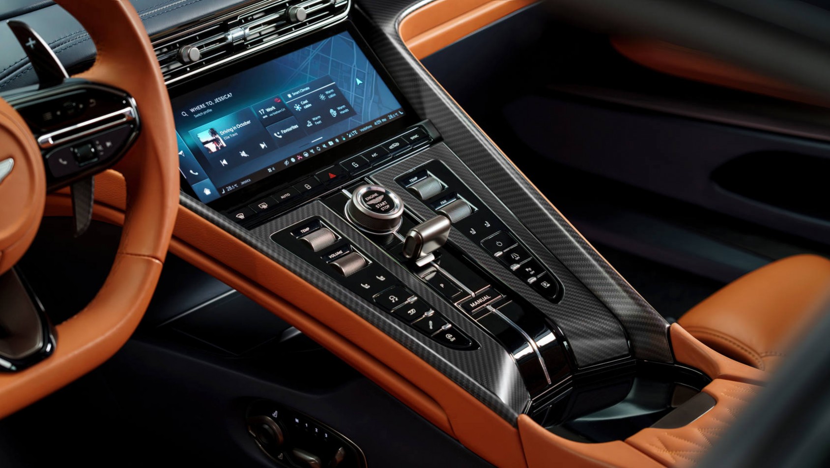 Aston Martin DB12 konsola środkowa