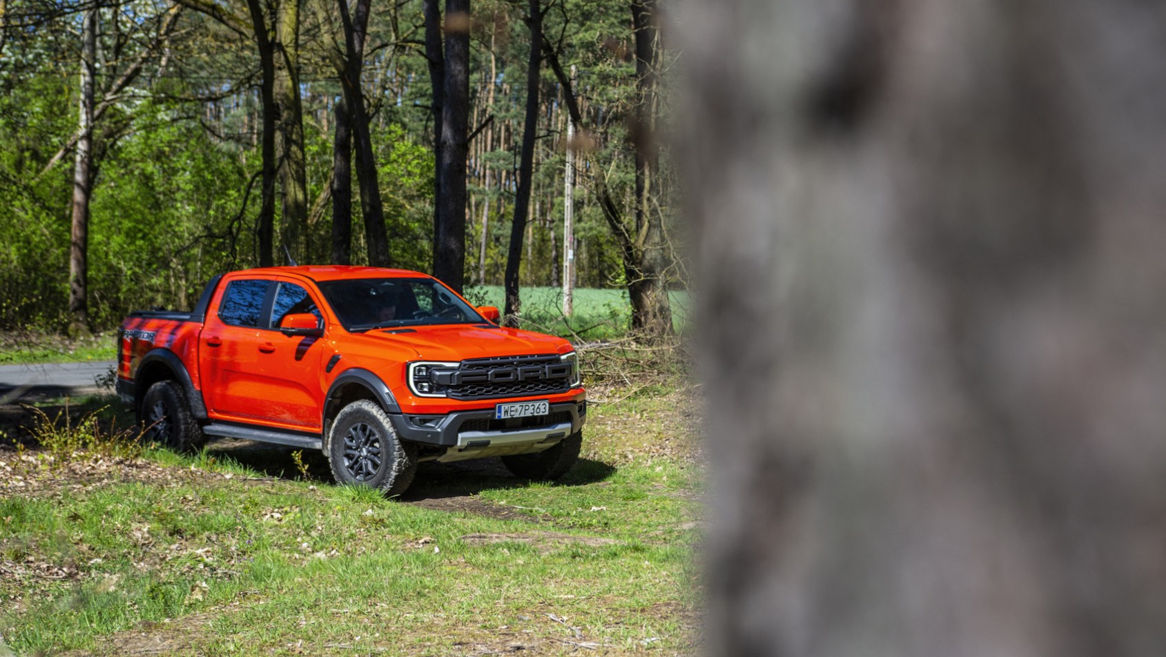 Ford Ranger Raptor w lesie