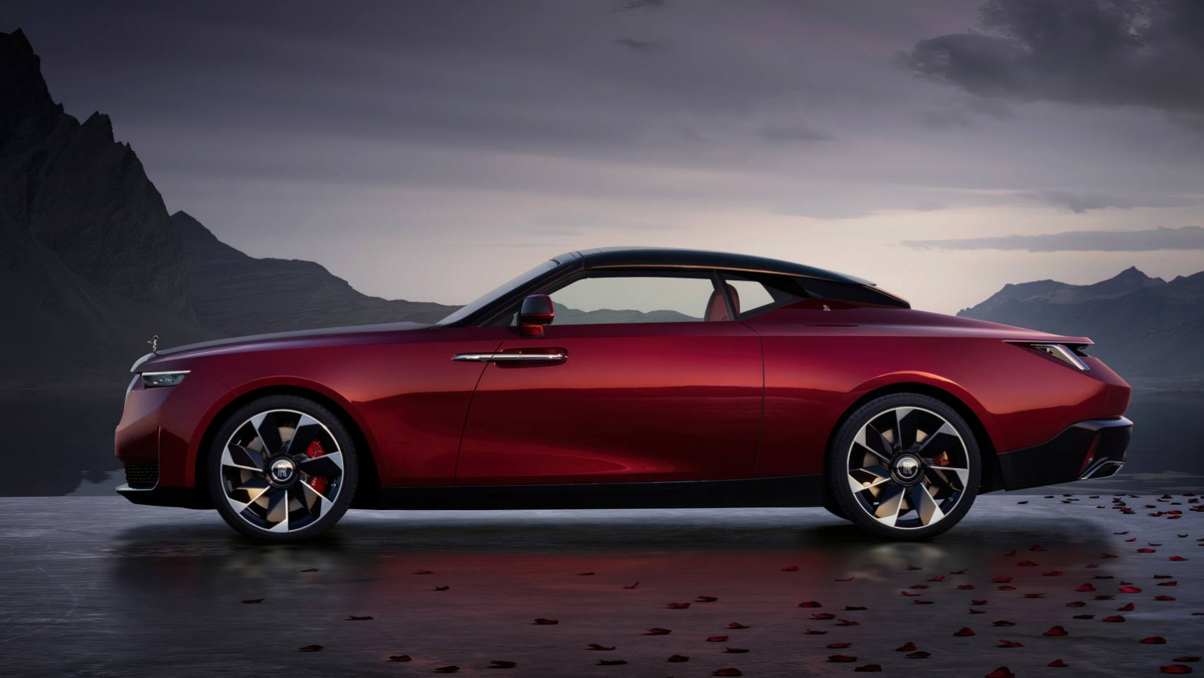 Rolls-Royce Droptail sylwetka z dachem