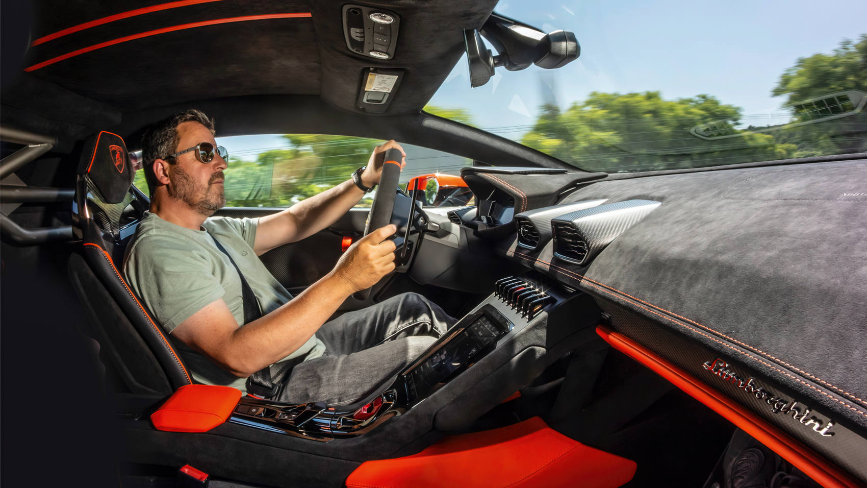 Lamborghini Huracan Tecnica test za kierownicą