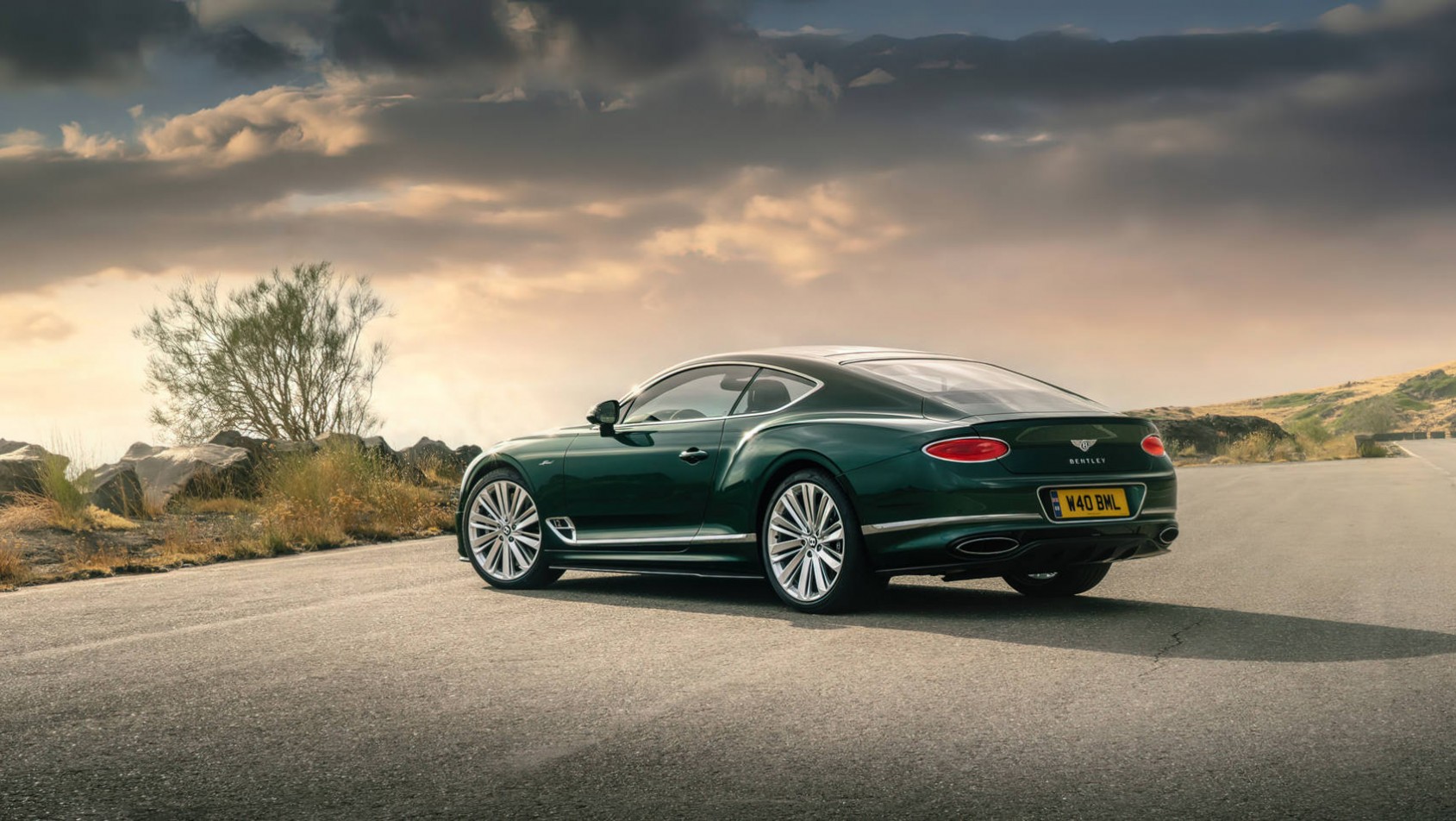 Bentley Continental GT - tył auta na tle drzew