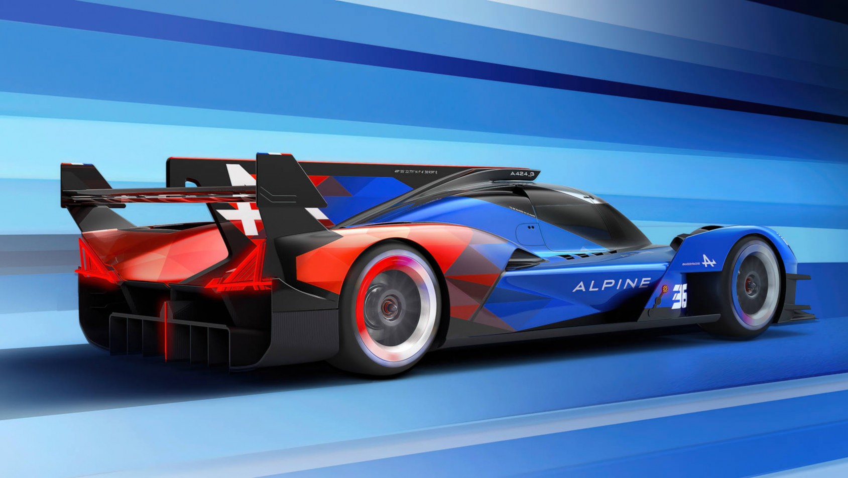 Alpine A424 hypercar grafika tył