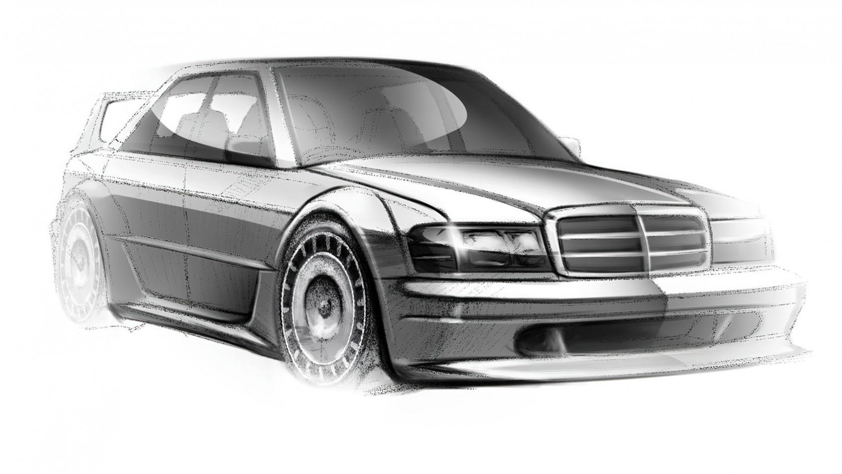 Mercedes-Benz 190E 2.5-16 Evo II HWA EVO Mercedes-Benz 190E 2.5-16 Evo II restomod szkic
