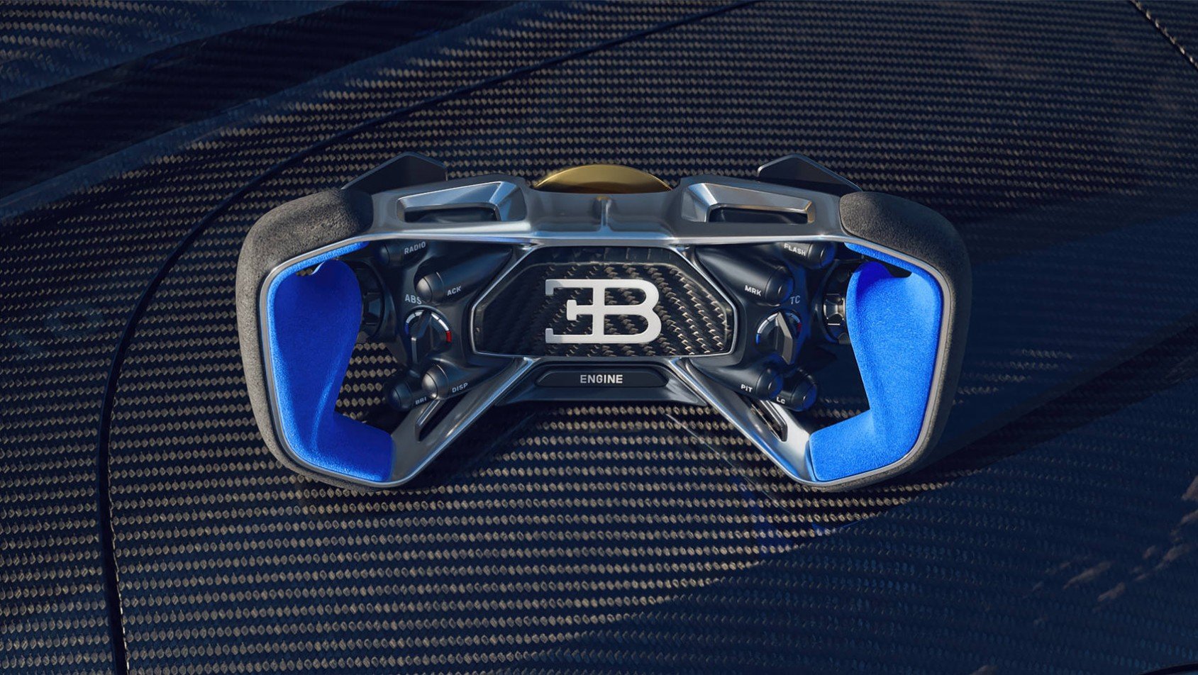 Bugatti Bolide Bugatti Bolide - zbliżenie na detale kierownicy