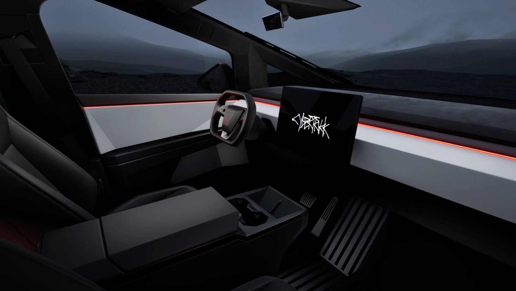 Tesla Cybertruck produkcyjna kokpit