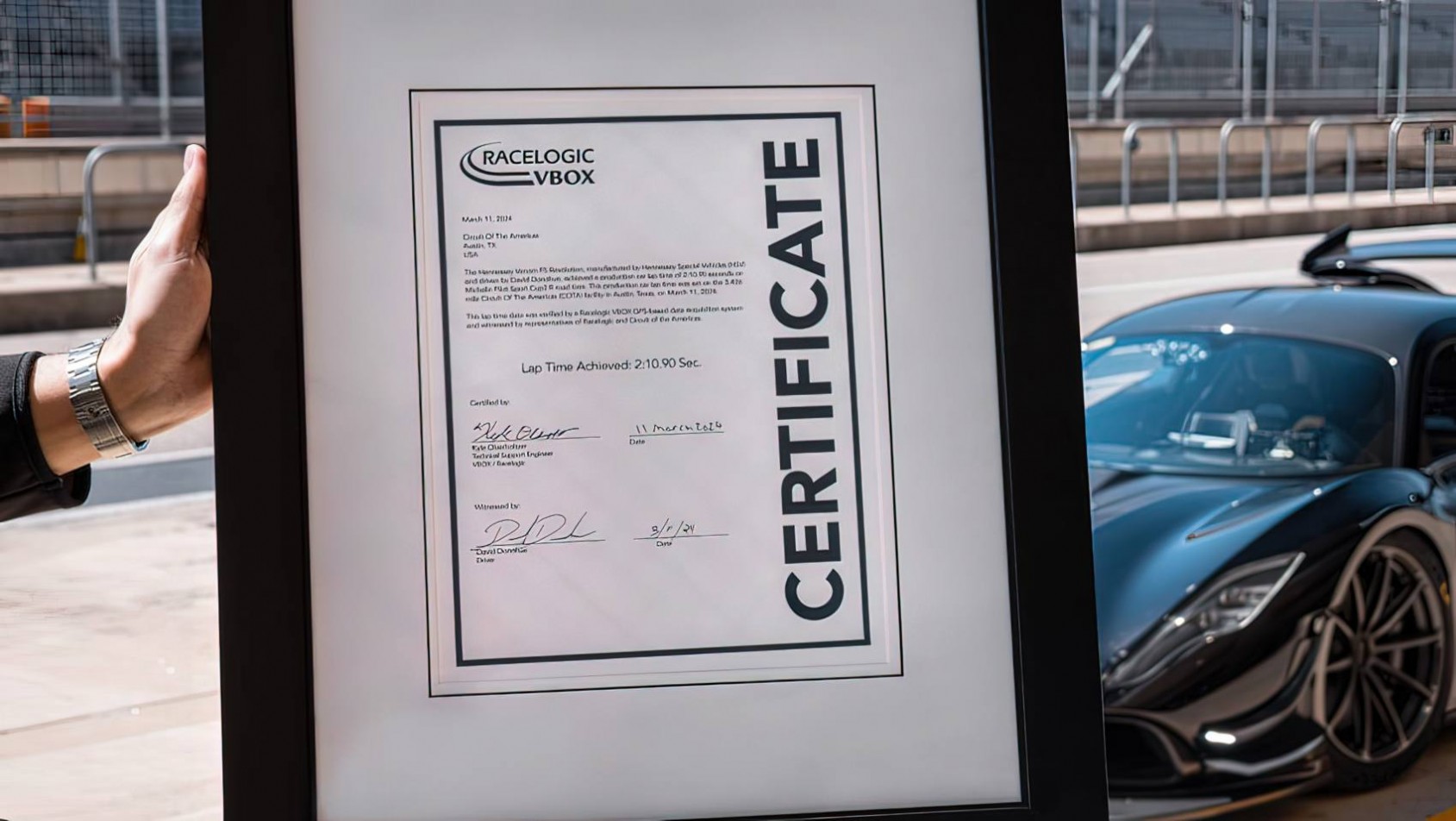 Hennessey Venom F5 Revolution certyfikat rekordu