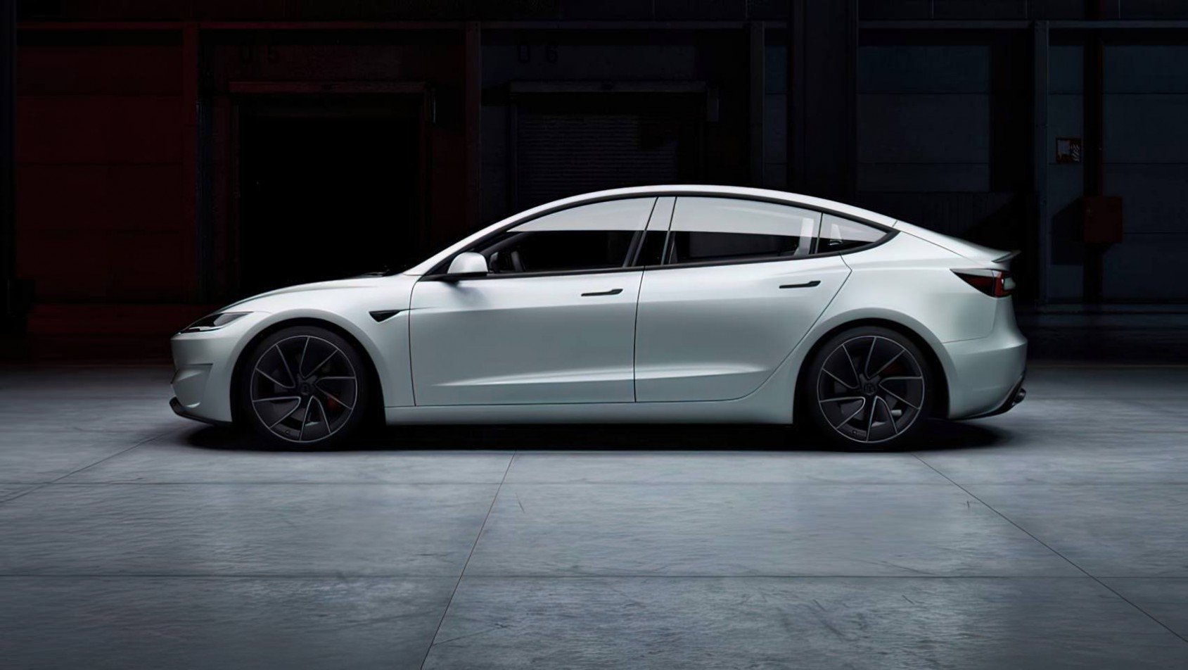 2024 Tesla Model 3 Performance profil biała