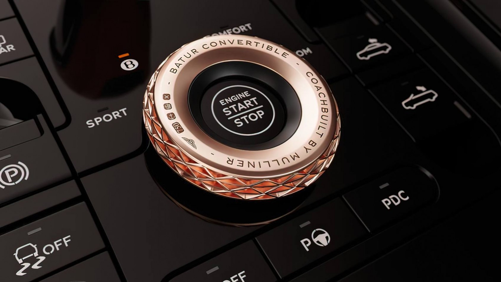 Bentley Batur Convertible detal wnętrza