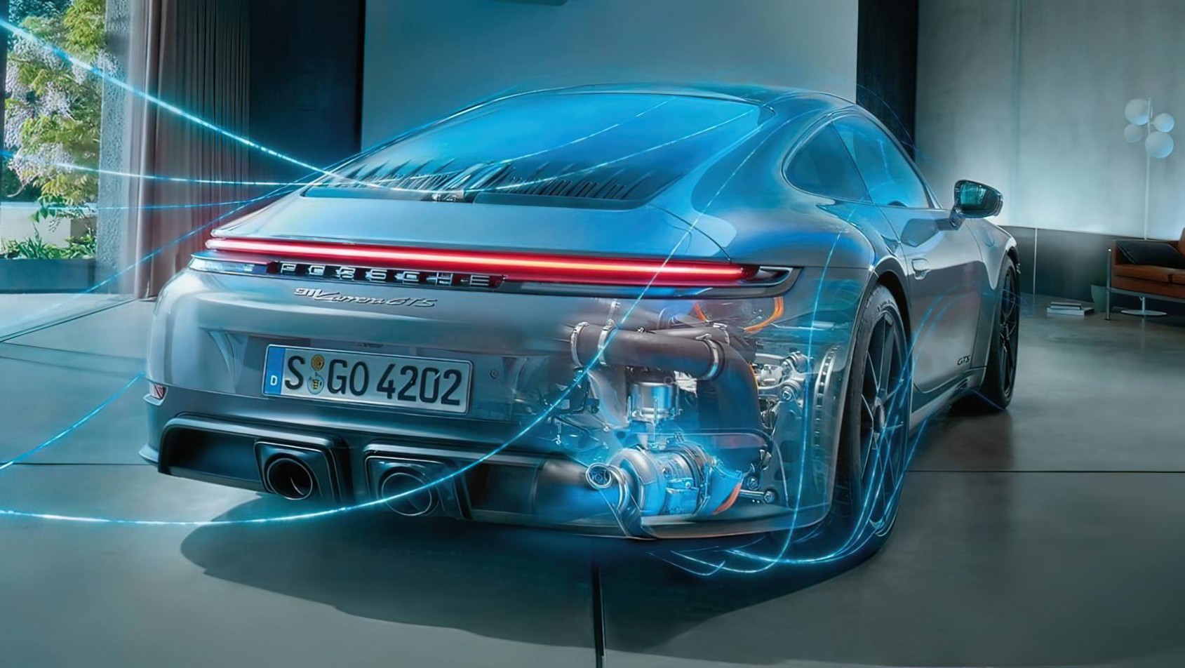 Porsche Porsche silnik sześciosuwowy grafika