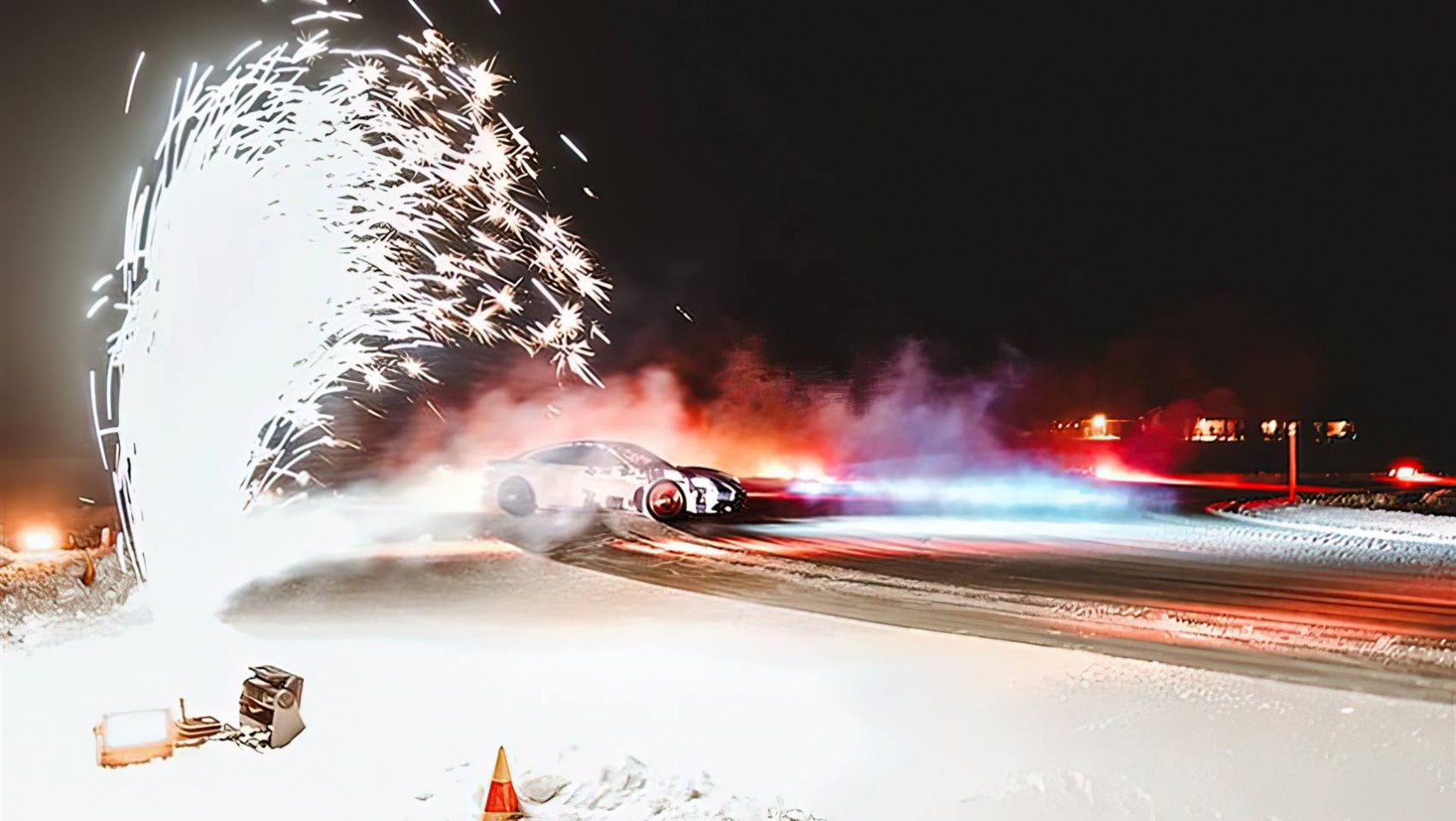 Porsche Taycan rekord driftu na lodzie