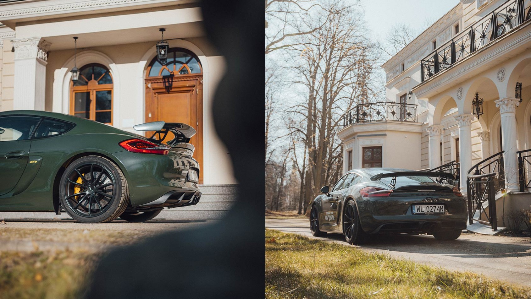 Porsche przed pałacem