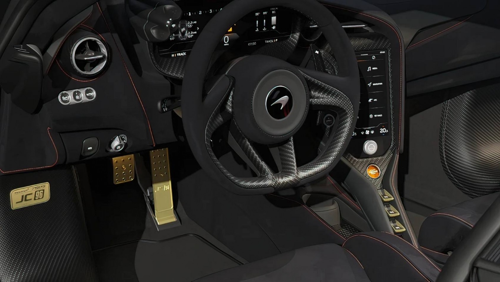 McLaren 750S Wnętrze McLaren 750S JC96 inspirowane F1 GTR