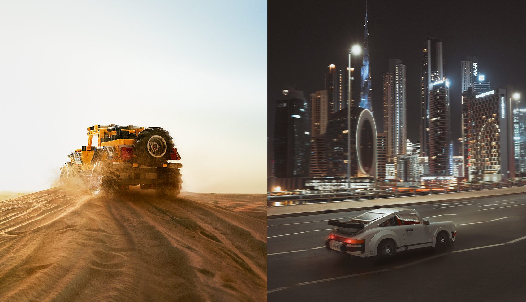 Przygoda z Lego bez planu Model Porsche zbudowany z klocków Lego sfotografowany przez Tomka Mąkolskiego — początek współpracy fotografa z marką Lego Middle East.