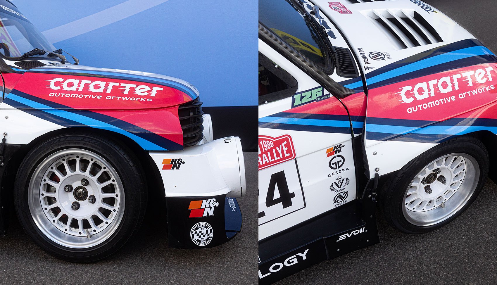 Detale nadwozia Fiata 126P Bis Zbliżenia na poszerzenia i elementy nadwozia rajdowego Fiata 126P Bis.